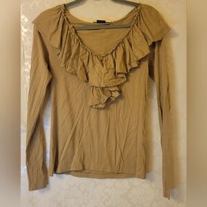 Ralph Lauren Ruffled Beige Blouse